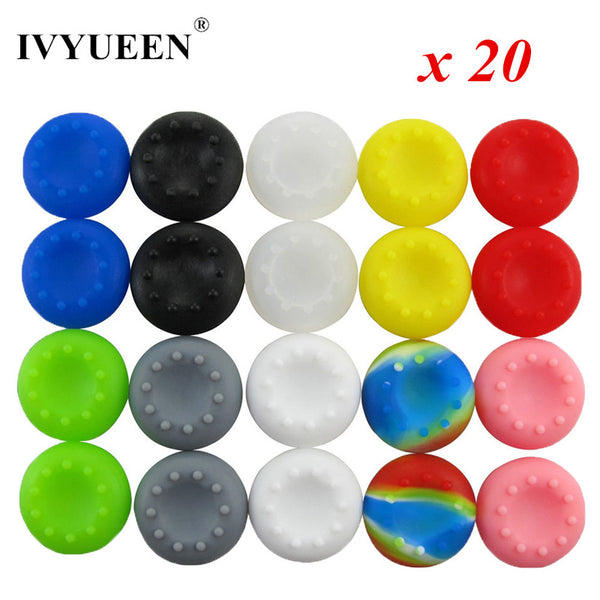 20 pcs Silicone Analog Thumb Stick Grips Cover for PS4